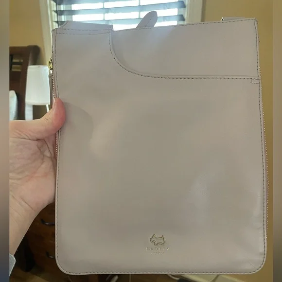 Radley London Blush Pink  Leather Crossbody Bag Adjustable Strap Gold Hardware - Picture 5 of 8